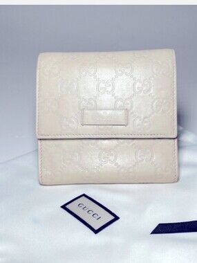 Gucci Cream Guccissima Light Beige and Ivory..Embossed GG Leather Wallet